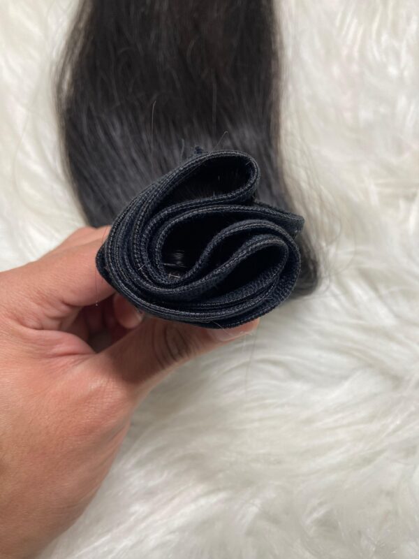 Cabelo Brasileiro 55cm castanho médio 100gr tecido na Tela p/ ponto americano - Imagem 2