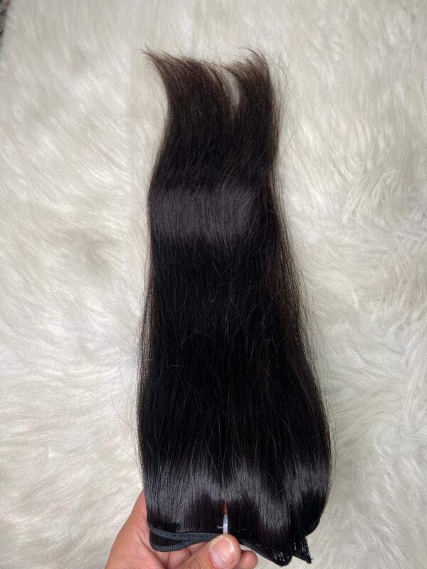 Cabelo Brasileiro 55cm castanho médio 100gr tecido na Tela p/ ponto americano - Imagem 4